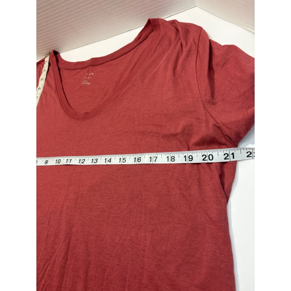 A New Day Womens Scoop Neck Short Sleeve T-Shirt Red XXL Cotton Modal Blend - Picture 10 of 12